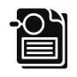 Black and white icon of a document with text lines and a magnifying glass hovering over the top left corner, symbolizing document review or search by a mandamus lawyer.
